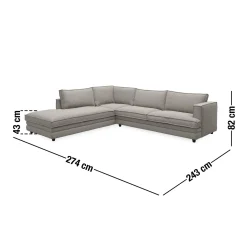 Agir venstrevendt hjørnesofa med pufafslutning