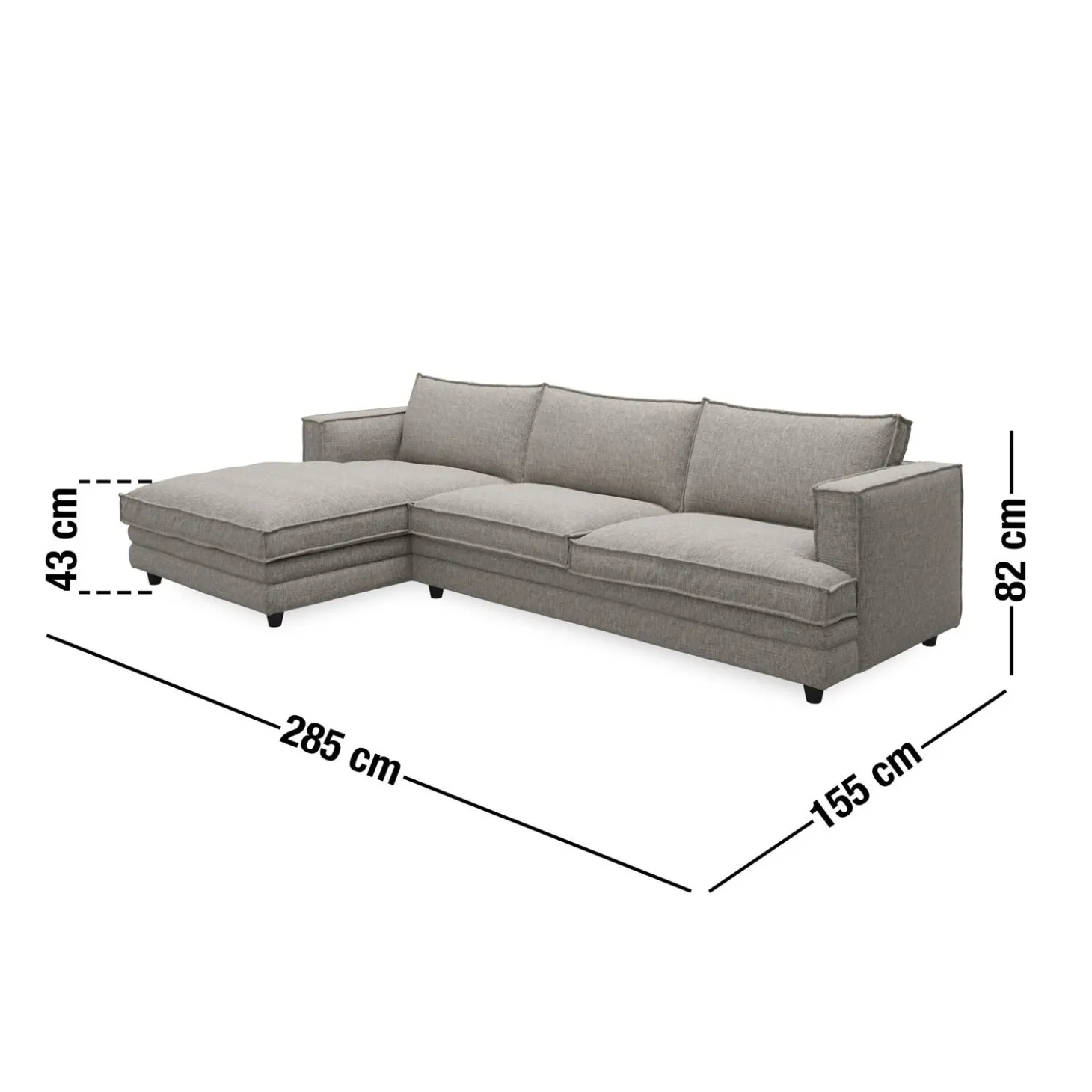 Agir venstrevendt sofa med chaiselong
