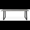 Amy Spisebord 220 x 94 x 74 cm, plade i brun marmor + trapezben i sort metal