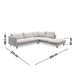 Bjorn højrevendt sofa med pufafslutning