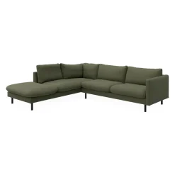 Bjorn venstrevendt sofa med pufafslutning