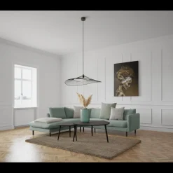 Bjorn venstrevendt sofa med pufafslutning