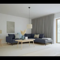 Hallsberg højrevendt sofa med pufafslutning