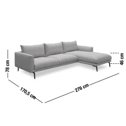 Hallsberg højrevendt sofa med chaiselong
