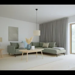 Hallsberg højrevendt sofa med pufafslutning
