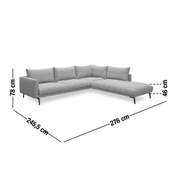 Hallsberg højrevendt sofa med pufafslutning