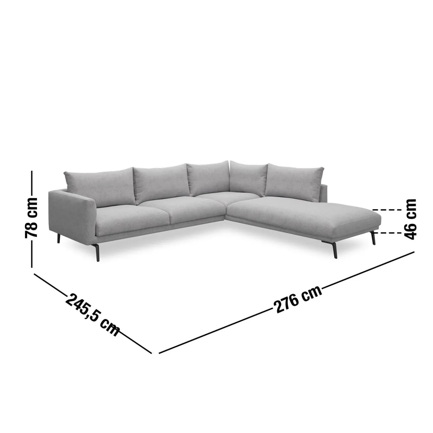 Hallsberg højrevendt sofa med pufafslutning