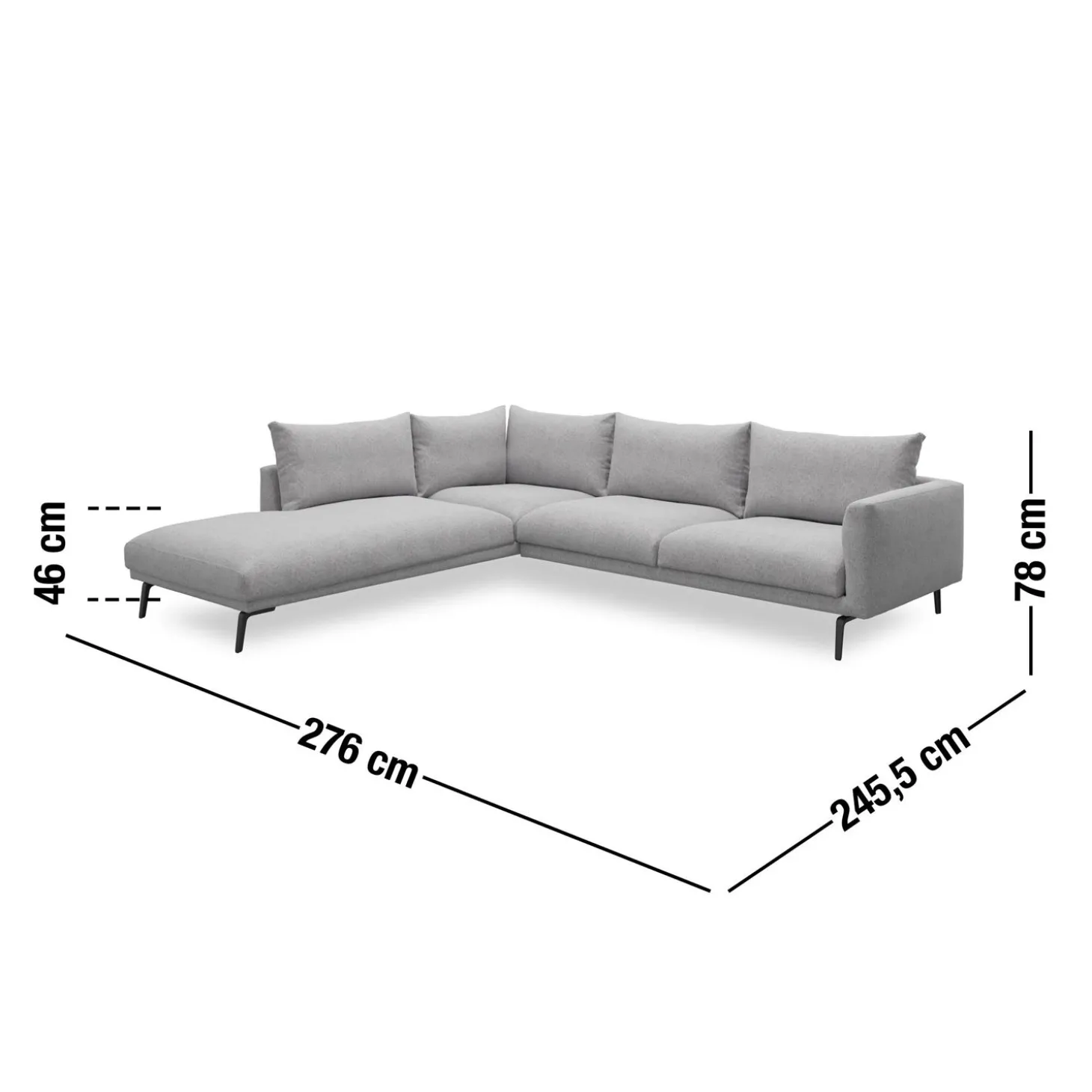 Hallsberg venstrevendt sofa med pufafslutning