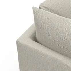 Halmstad venstrevendt hjørnesofa med pufafslutning