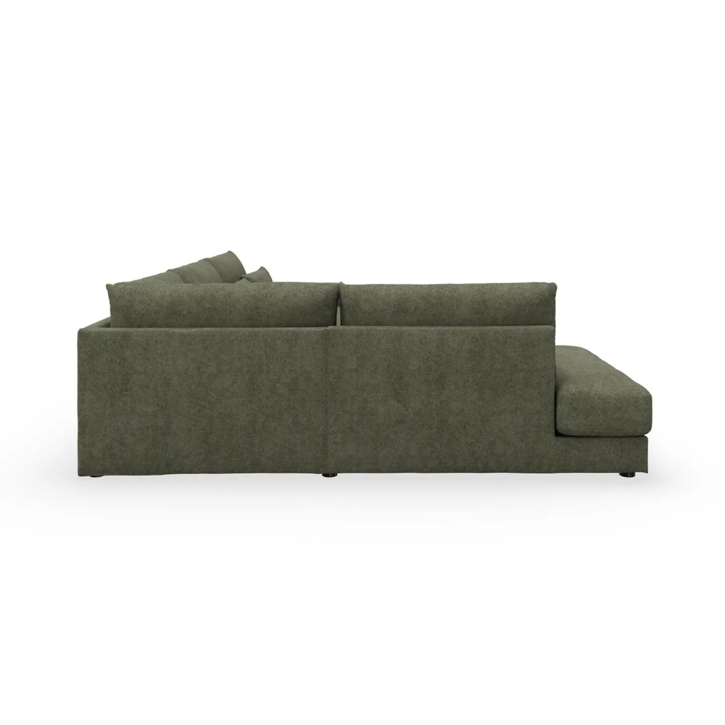 Halmstad venstrevendt hjørnesofa med pufafslutning