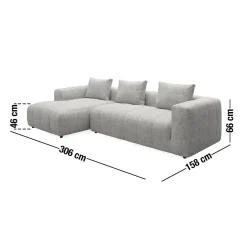 Ingvar venstrevendt sofa med chaiselong