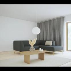 Land højrevendt hjørnesofa med pufafslutning
