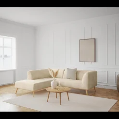 Land venstrevendt hjørnesofa med pufafslutning