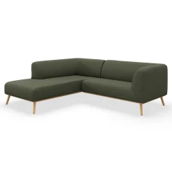 Land venstrevendt hjørnesofa med pufafslutning