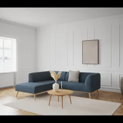 Land venstrevendt hjørnesofa med pufafslutning