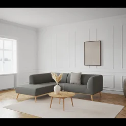 Land venstrevendt hjørnesofa med pufafslutning