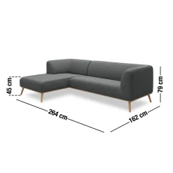 Land venstrevendt sofa med chaiselong