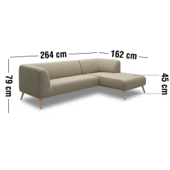 Land venstrevendt sofa med chaiselong