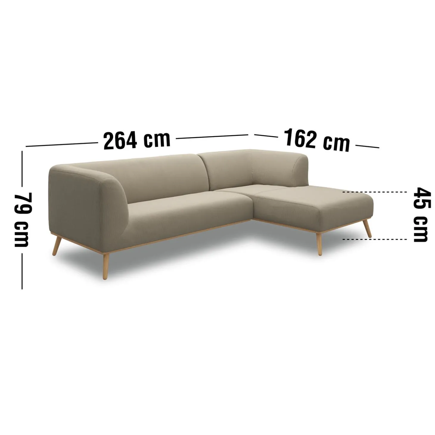 Land venstrevendt sofa med chaiselong