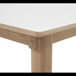 Largo Spisebord 215 x 102 x 75 cm, plade i hvid laminat + ben i lyst træ