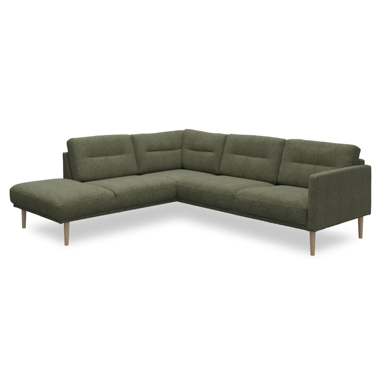 Larvik venstrevendt hjørnesofa med pufafslutning