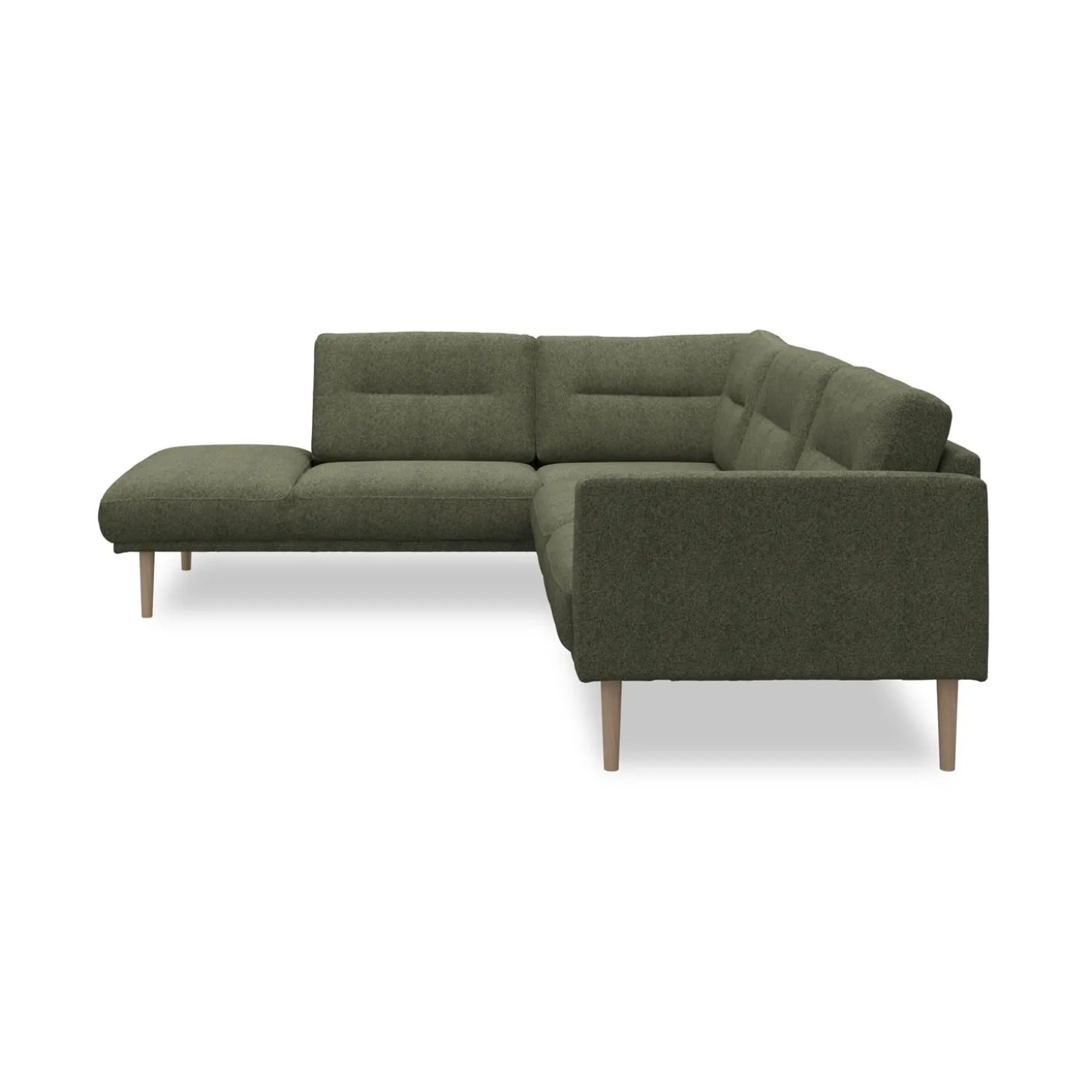Larvik venstrevendt hjørnesofa med pufafslutning