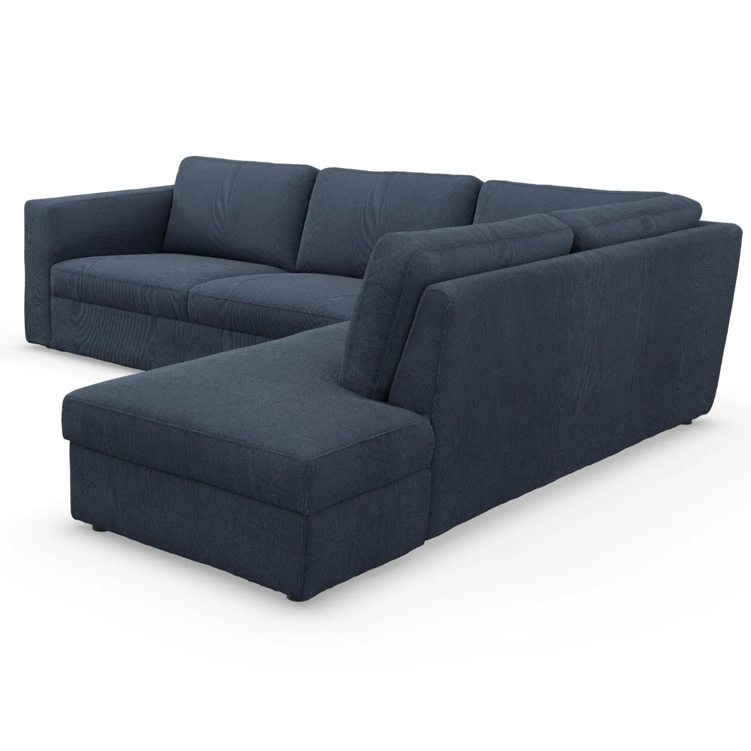 Lean højrevendt hjørnesofa med pufafslutning