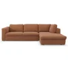 Lean højrevendt sofa med chaiselong