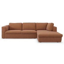 Lean højrevendt sofa med chaiselong