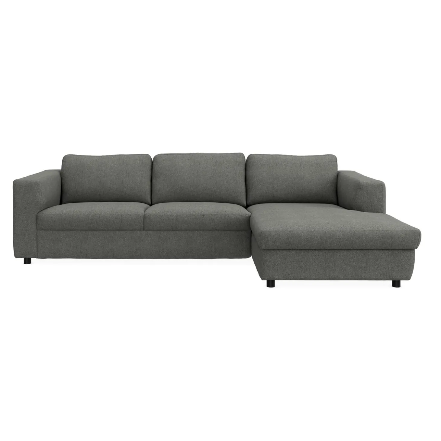 Lean højrevendt sofa med chaiselong