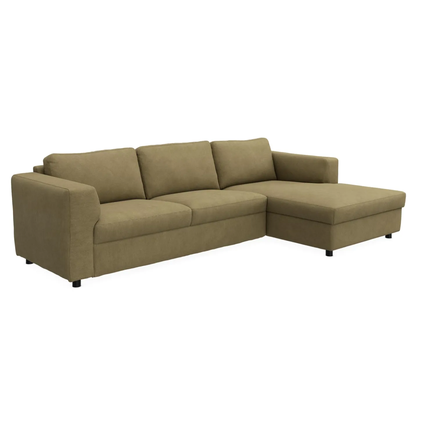 Lean højrevendt sofa med chaiselong