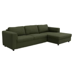 Lean højrevendt sofa med chaiselong