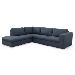 Lean venstrevendt hjørnesofa med pufafslutning