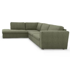 Lean venstrevendt hjørnesofa med pufafslutning