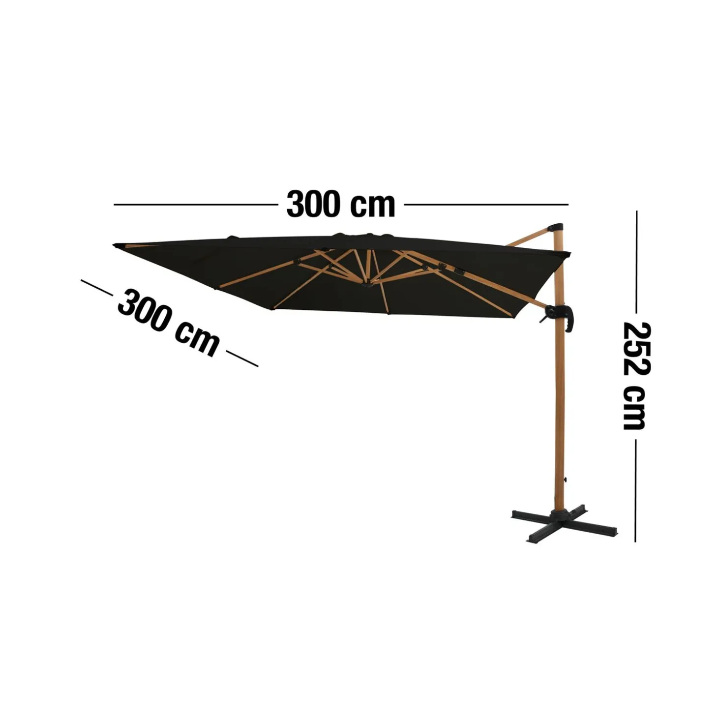 Lidan Hængeparasol 300 x 252 x 300 cm