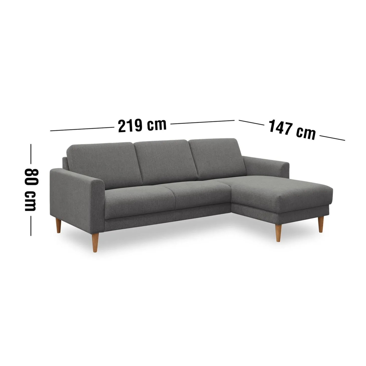 Linea højrevendt sofa med chaiselong
