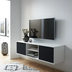Mistral AV TV-møbel med 2 låger hvid/sort