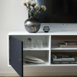 Mistral AV TV-møbel med 2 låger hvid/sort
