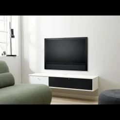 Mistral AV TV-møbel med 1 låge + 1 klap hvid/sort