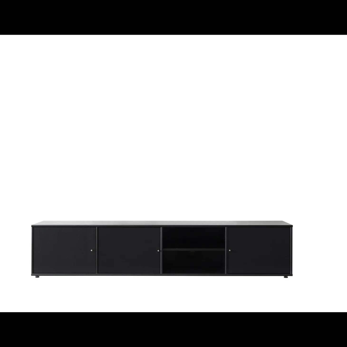 Mistral AV TV-møbel med 3 låger + 6 stilleskruer sort