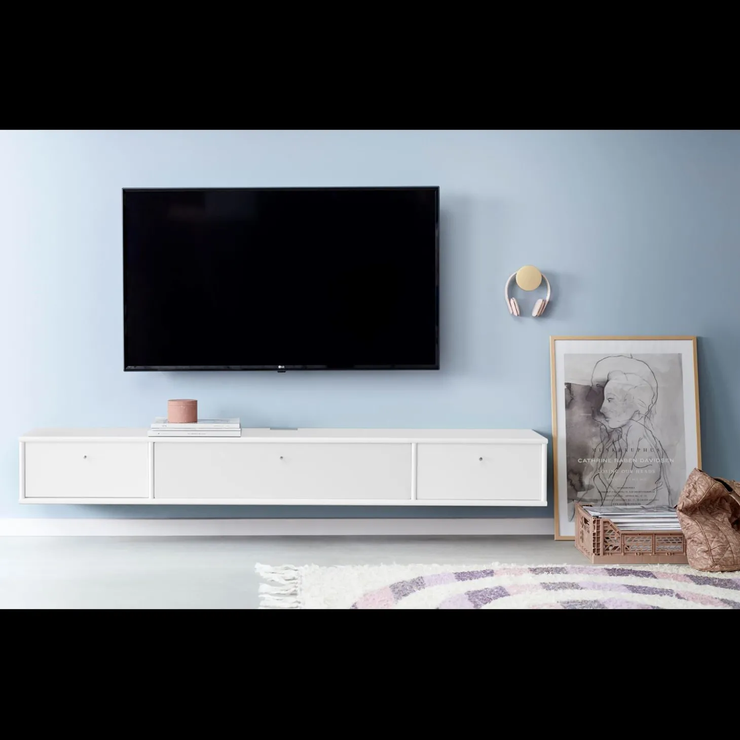 Mistral AV TV-møbel med 2 skuffer og 1 låge hvid