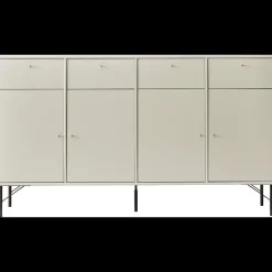 Mistral Classic Beige skænk med 4 låger, 4 skuffer + sorte ben