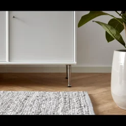 Mistral Classic Skænk med 2 låger, 2 mindre låger + ben hvid/børstet stål