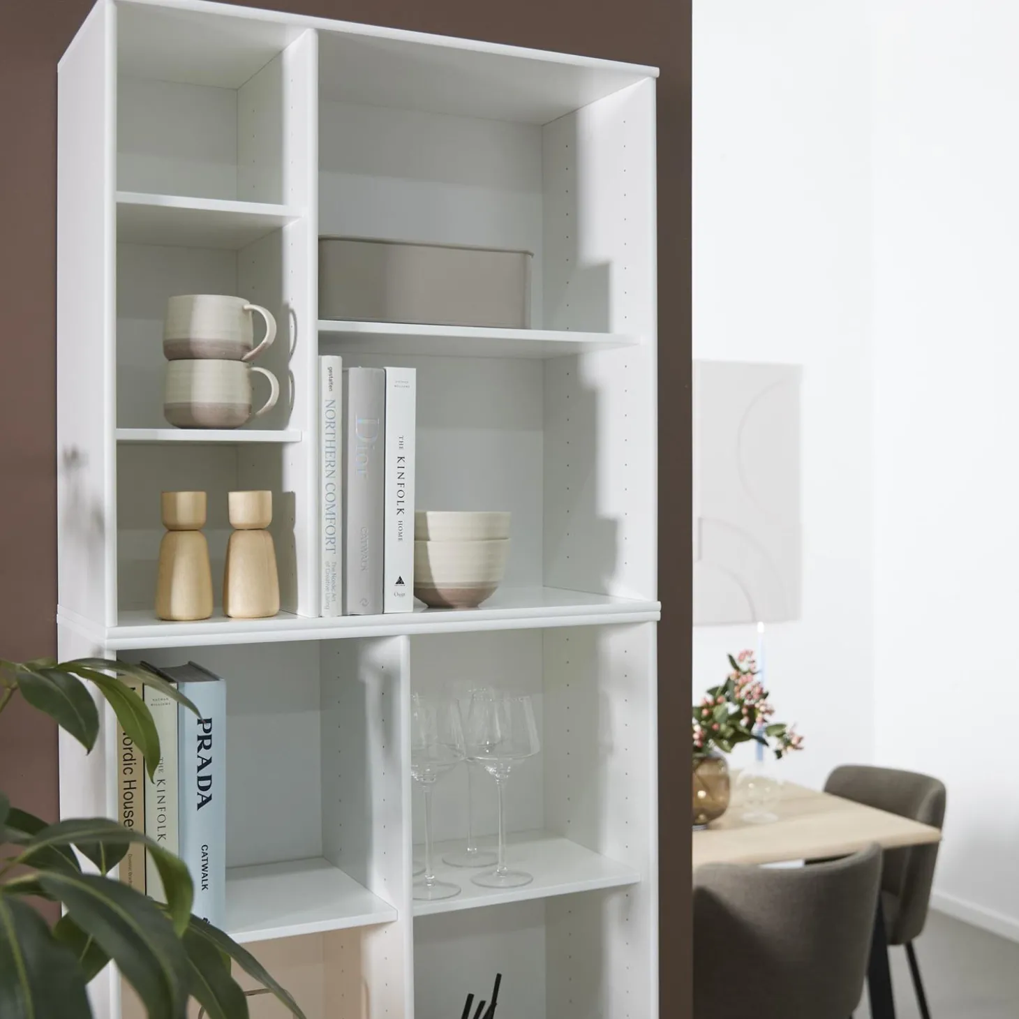 Mistral Kubus Reol med 1 modul med 4 rum + 2 moduler med 5 rum hvid