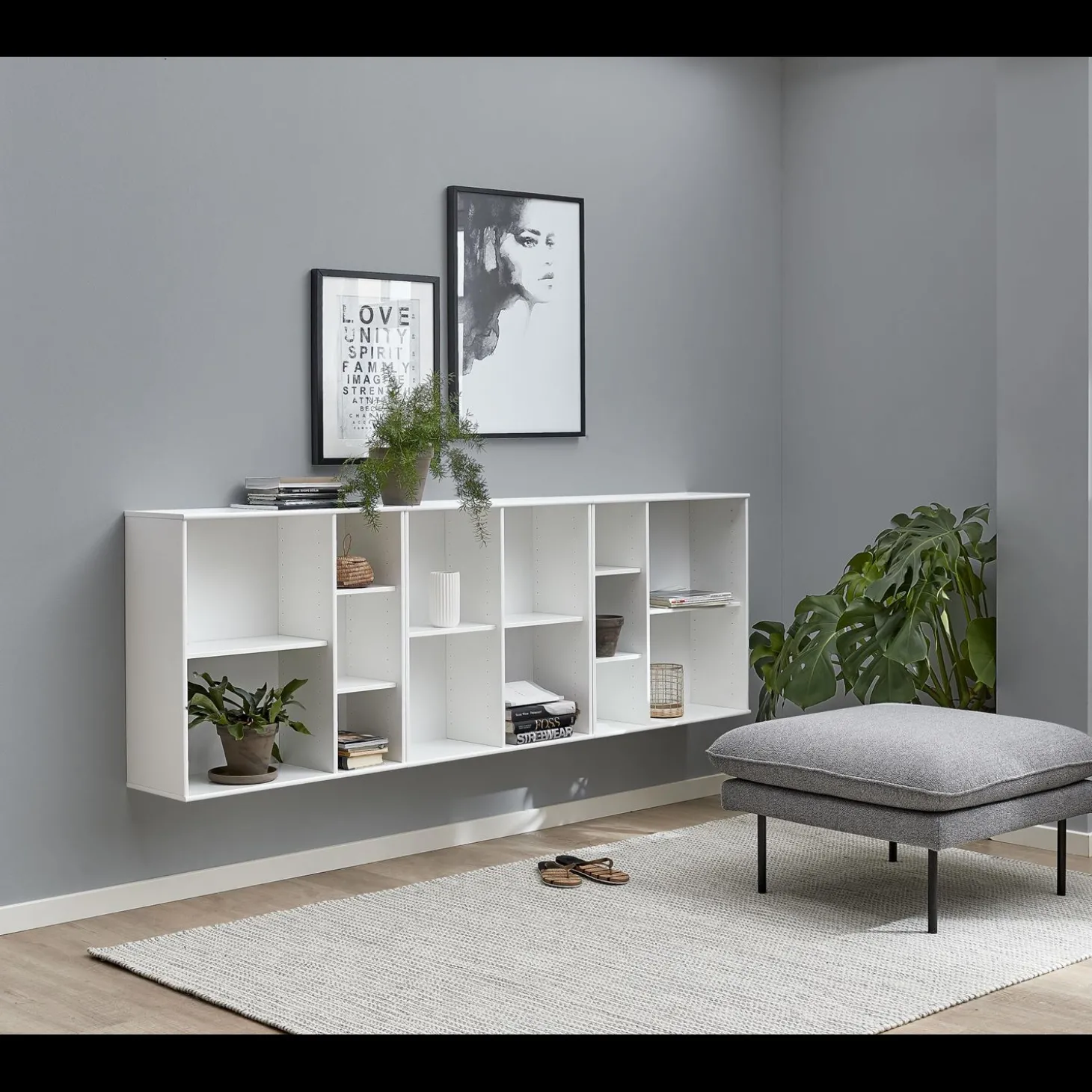 Mistral KUBUS Reol med 1 stk 4-rums modul + 2 stk 5-rums moduler hvid