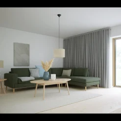 Nyland højrevendt hjørnesofa med pufafslutning
