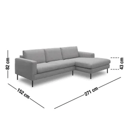 Nyland højrevendt sofa med chaiselong