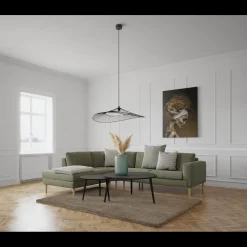 Nyland venstrevendt hjørnesofa med pufafslutning