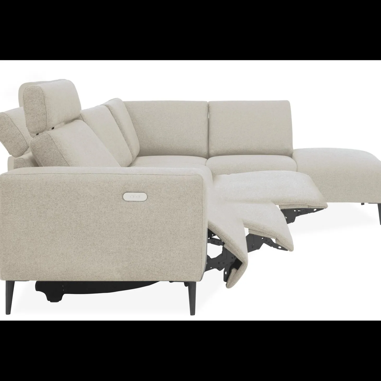 Remus højrevendt sofa med pufafslutning