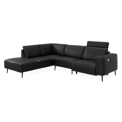 Remus venstrevendt sofa med pufafslutning